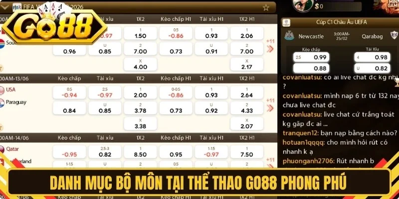 Danh mục bộ môn tại thể thao Go88 phong phú từ truyền thống đến hiện đại